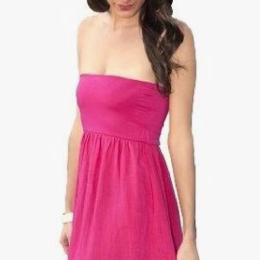 April Marin Hot Pink Strapless Mini Dress